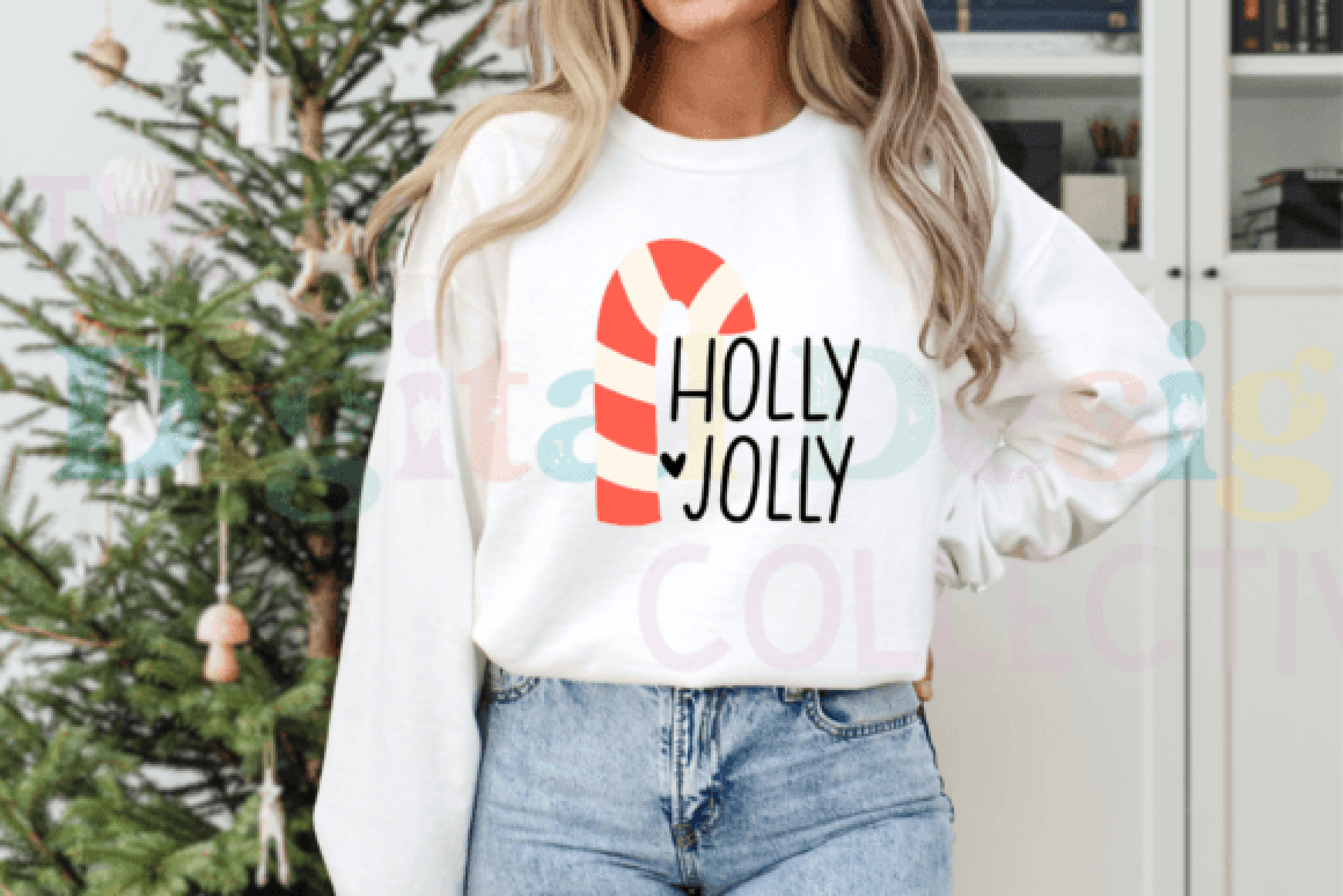 Holly Jolly Candy Cane T-Shirt Design Bundle