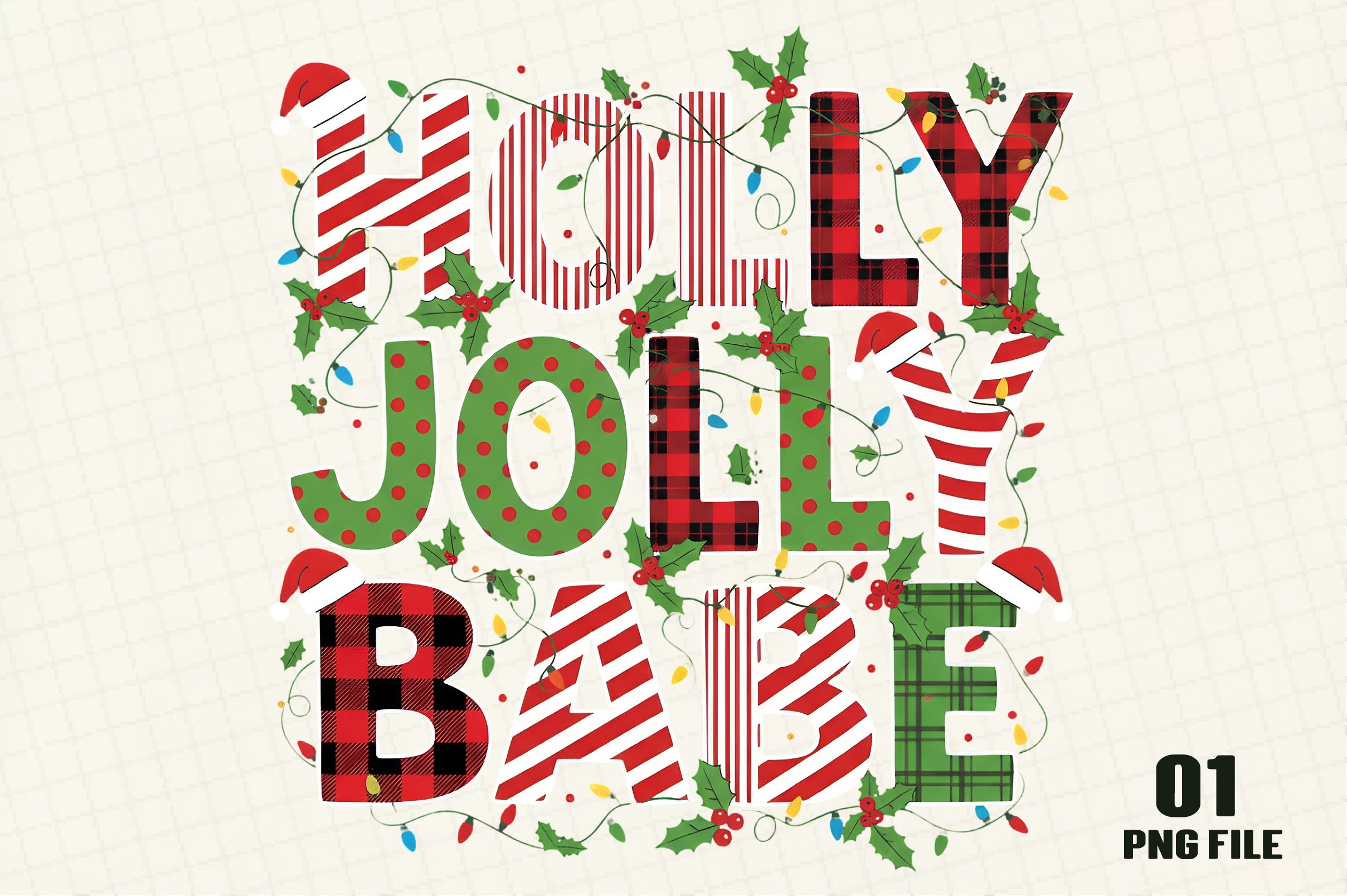 Holly Jolly Christmas Babe Clipart Bundle