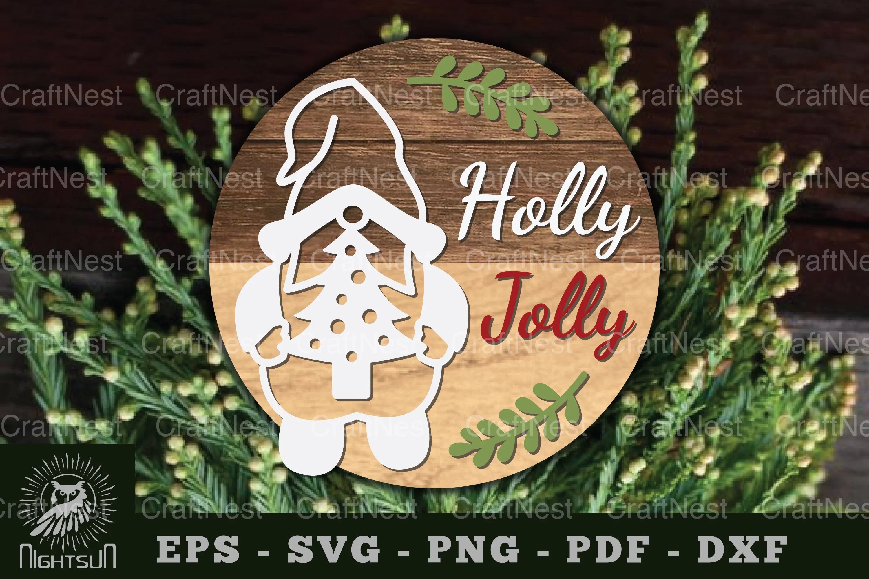 Holly Jolly Laser Cut Sign Design Bundle - CraftNest - Digital Crafting and Art