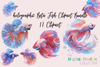Holographic Beta Fish Clipart Bundle