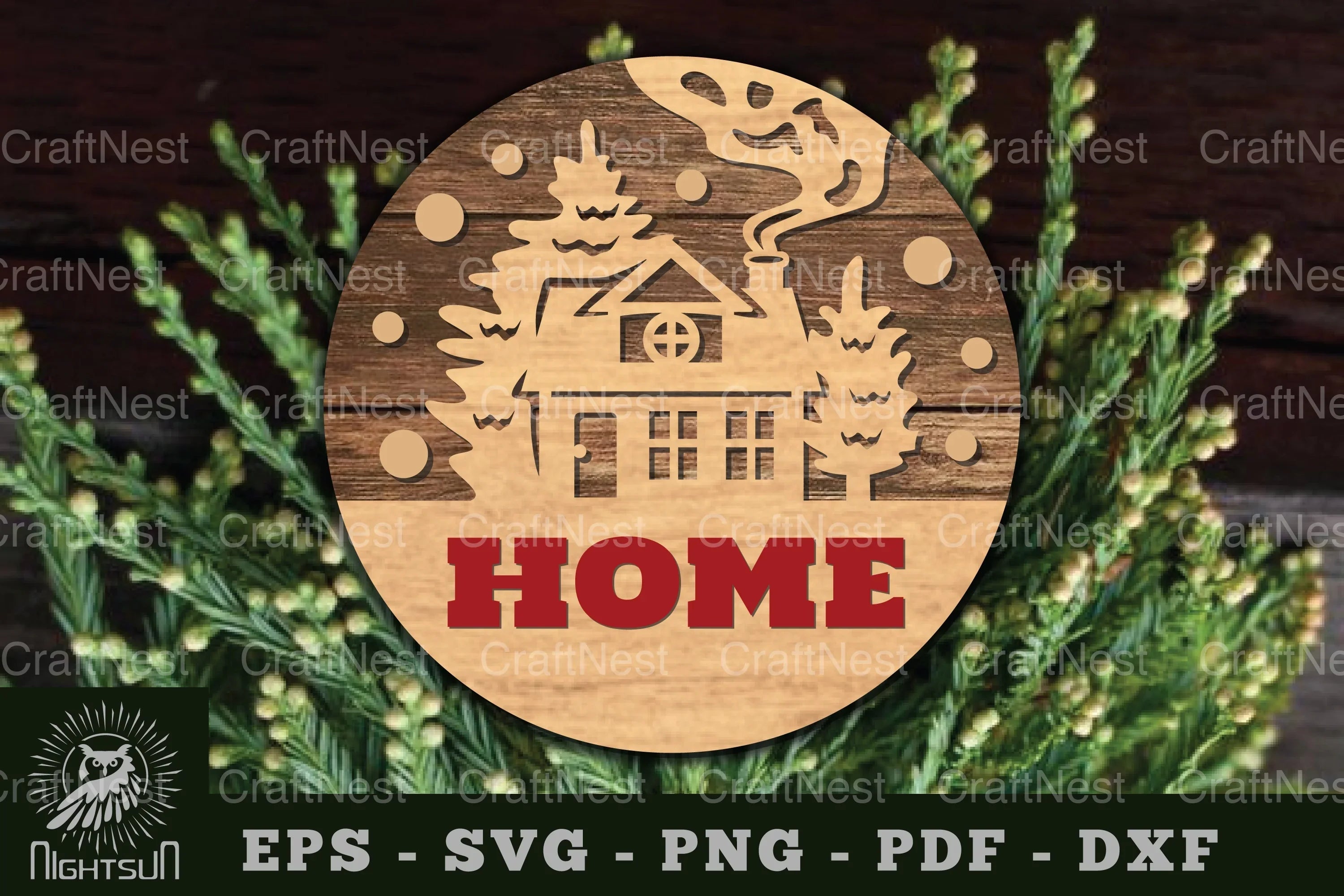 Home Round Laser Cut Sign Clipart Bundle - CraftNest - Digital Crafting and Art