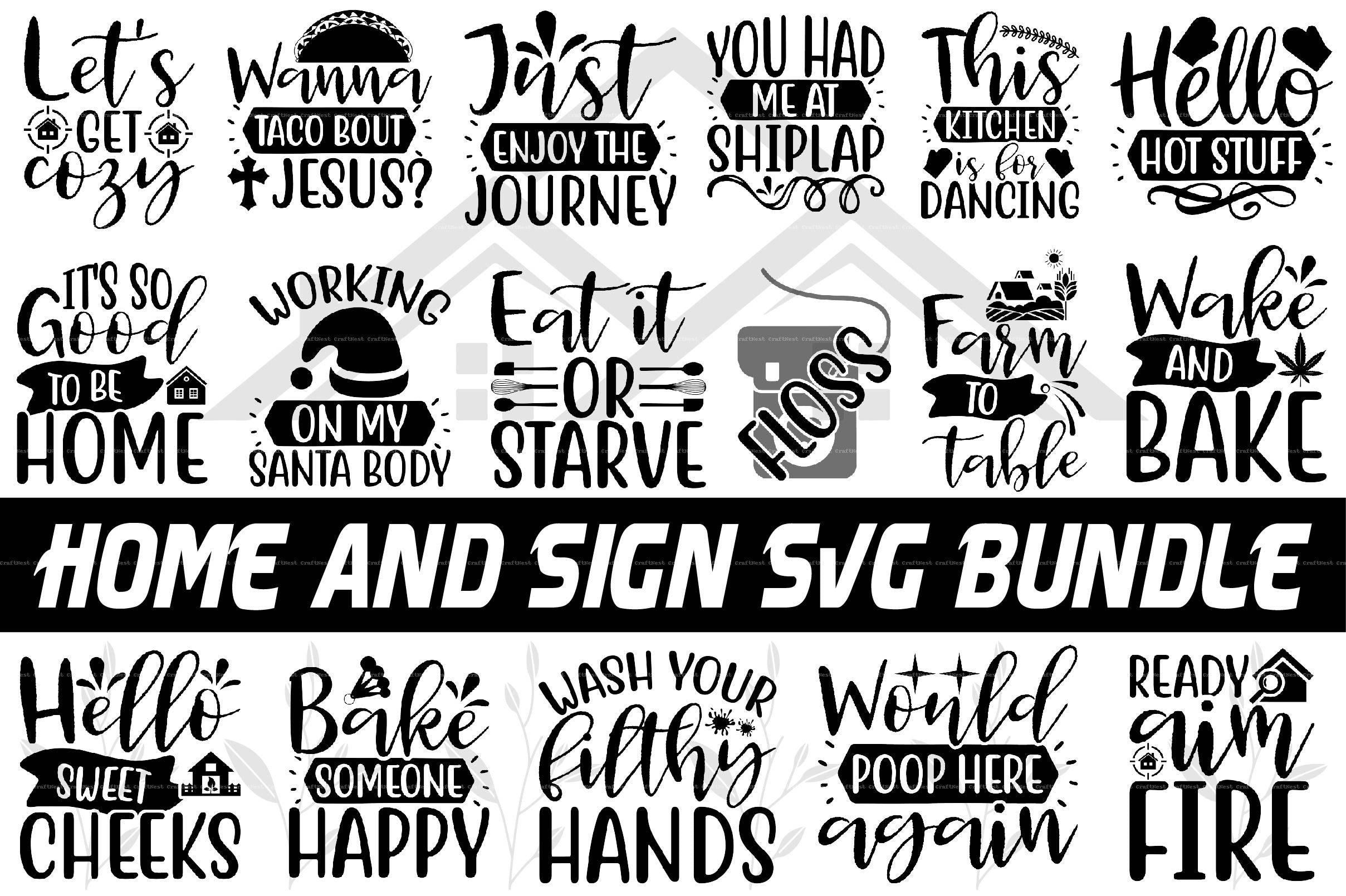 Home & Sign SVG Bundle