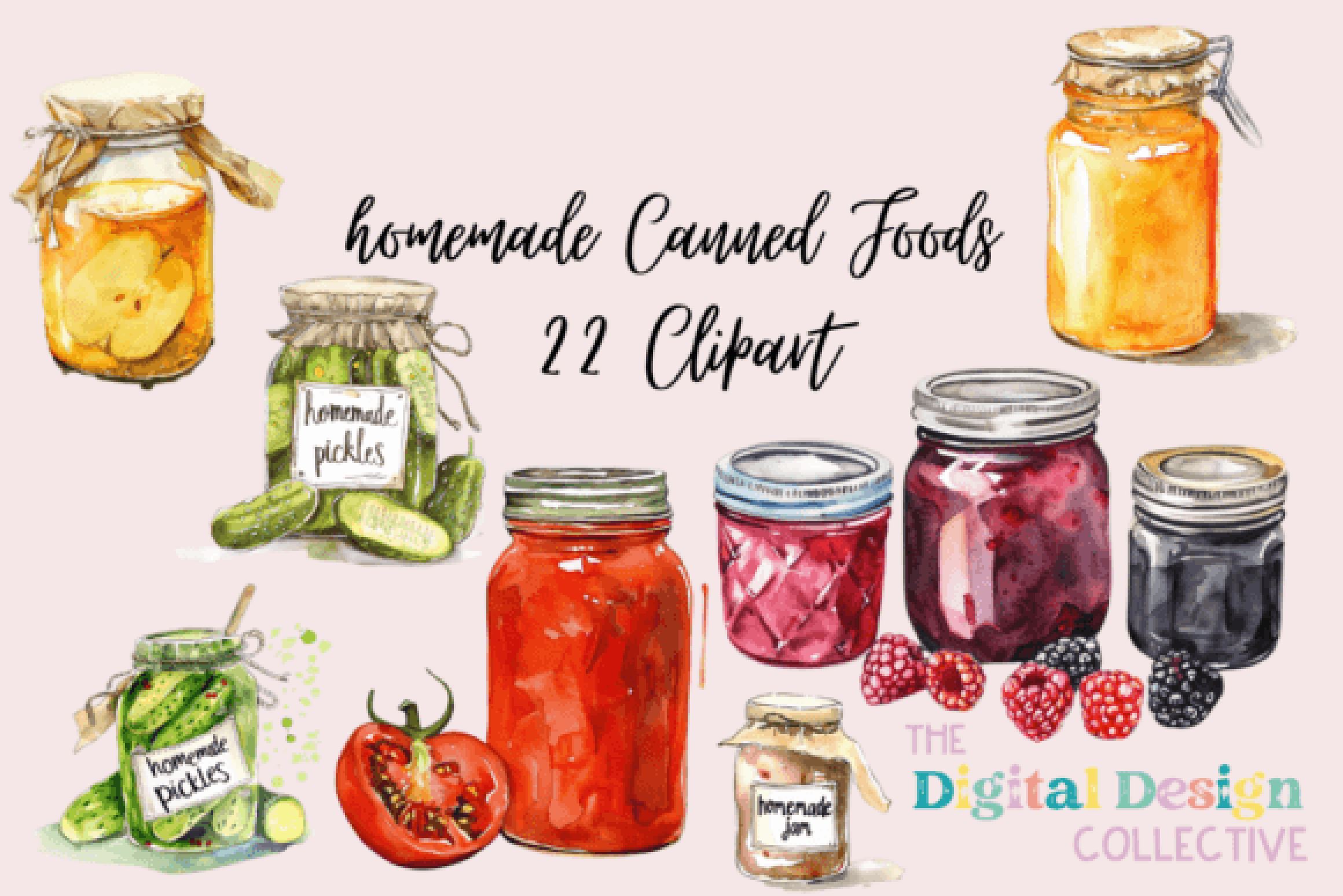 Ultimate Homemade Canned Foods Clipart Bundle