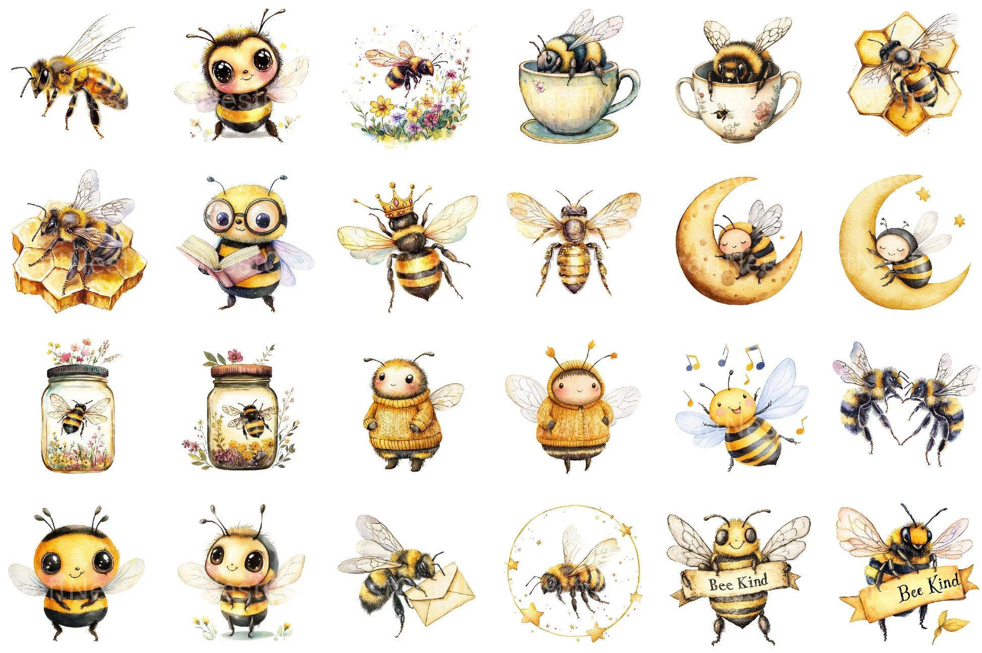 Honeybee Bee Clipart Bundle - CraftNest - Digital Crafting and Art