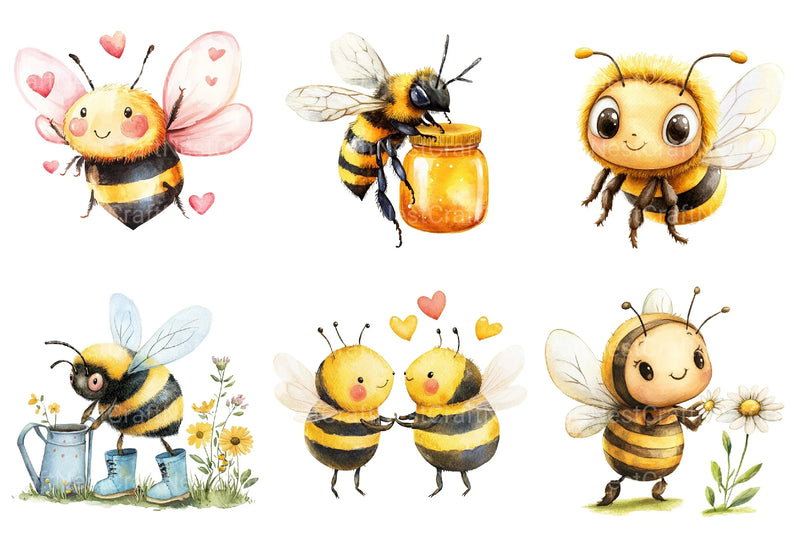 Honeybee Bee Clipart Bundle - CraftNest - Digital Crafting and Art