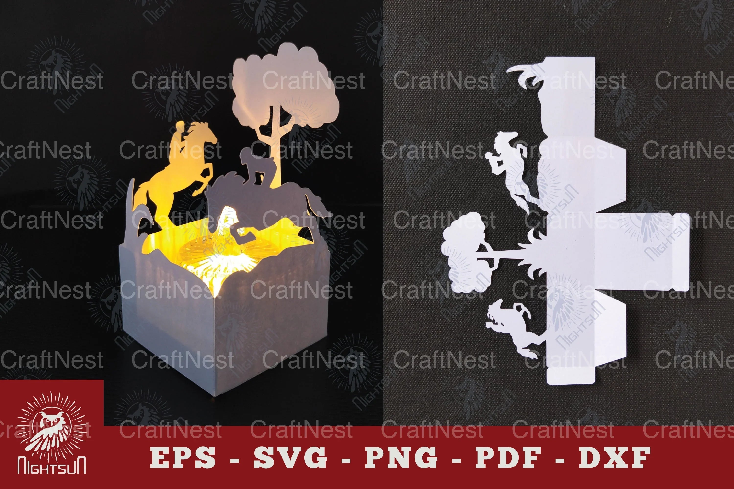 Horse Riding Papercut Lantern Clipart Bundle - CraftNest - Digital Crafting and Art