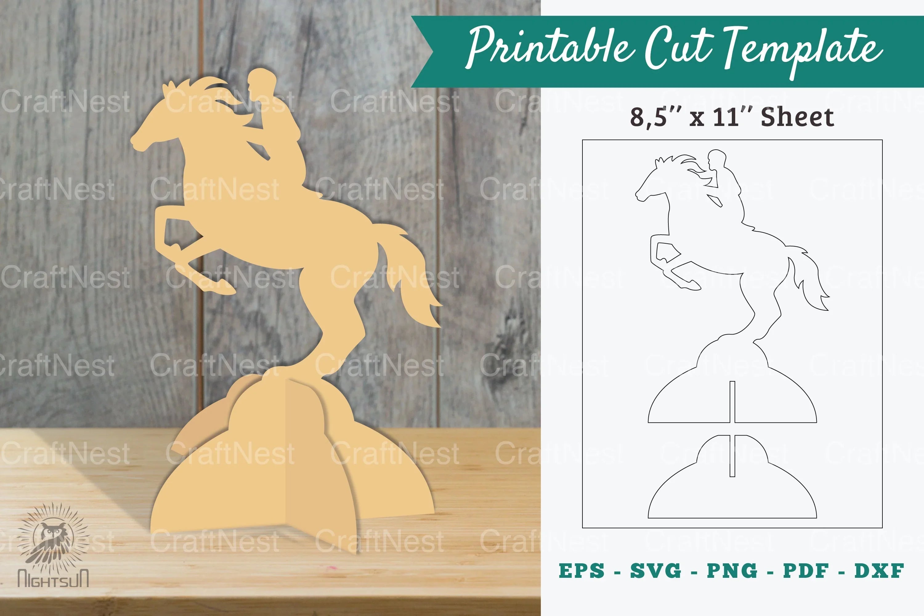 Horse Riding Printable Cut Template Clipart Bundle - CraftNest - Digital Crafting and Art