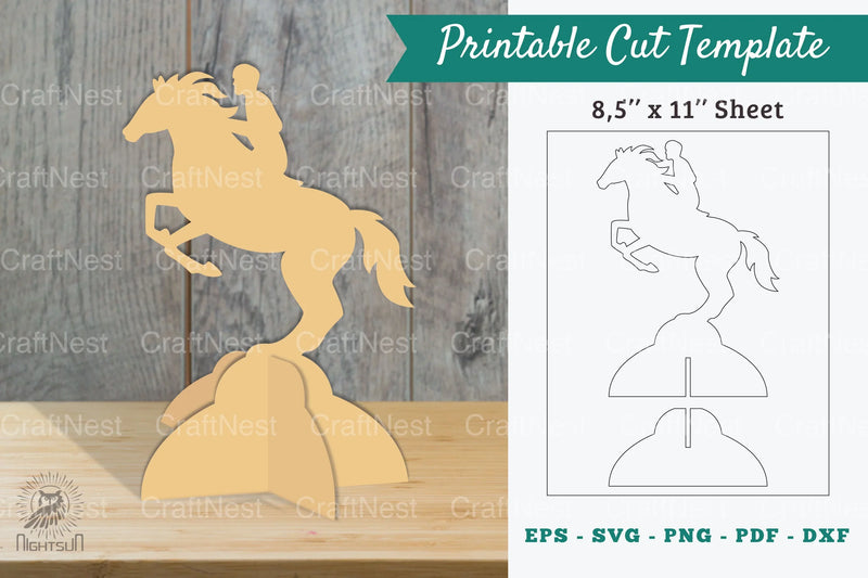 Horse Riding Printable Cut Template Clipart Bundle - CraftNest - Digital Crafting and Art