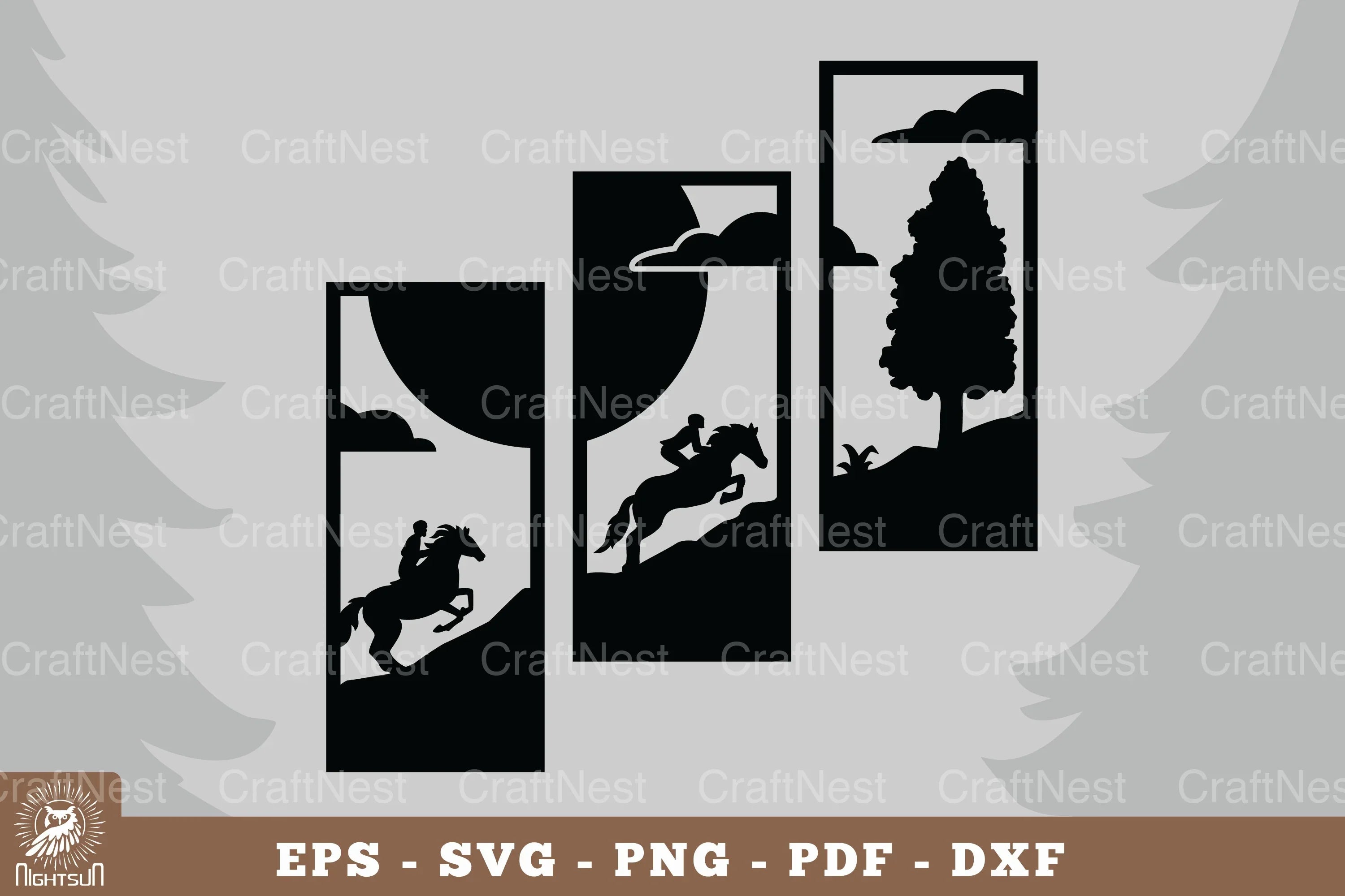 Horse Riding in the Forest Home Decor Clipart Bundle - CraftNest - Digital Crafting and Art