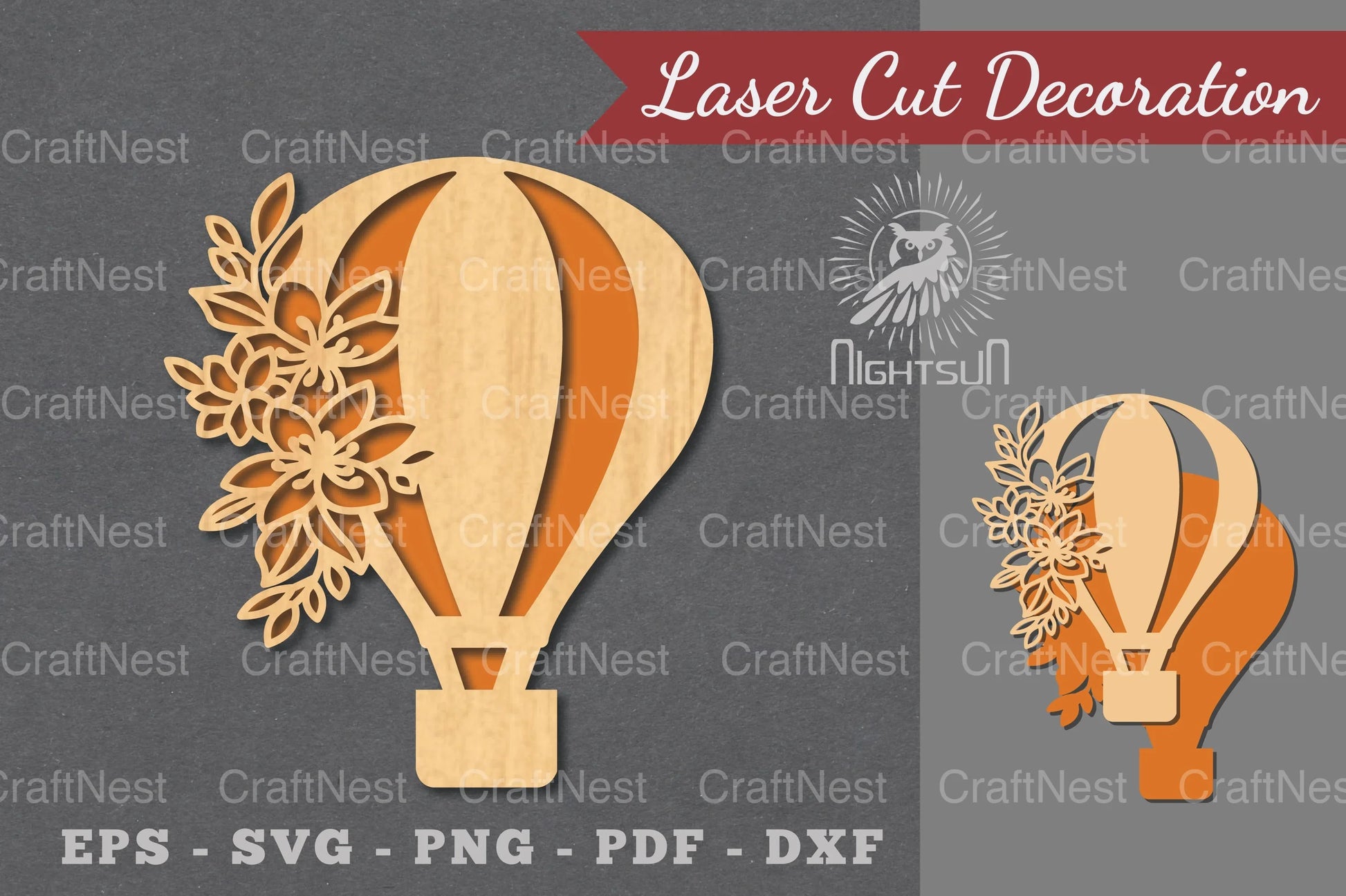 Hot Air Balloon Laser Cut Decoration Clipart Bundle - CraftNest - Digital Crafting and Art
