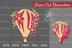 Hot Air Balloon Laser Cut Decoration Clipart Bundle - CraftNest - Digital Crafting and Art