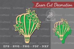 Hot Air Balloon Laser Cut Decoration Clipart Bundle - CraftNest - Digital Crafting and Art