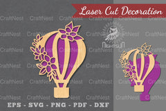 Hot Air Balloon Laser Cut Decoration Clipart Bundle - CraftNest - Digital Crafting and Art