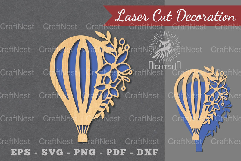 Hot Air Balloon Laser Cut Decoration Bundle - CraftNest - Digital Crafting and Art
