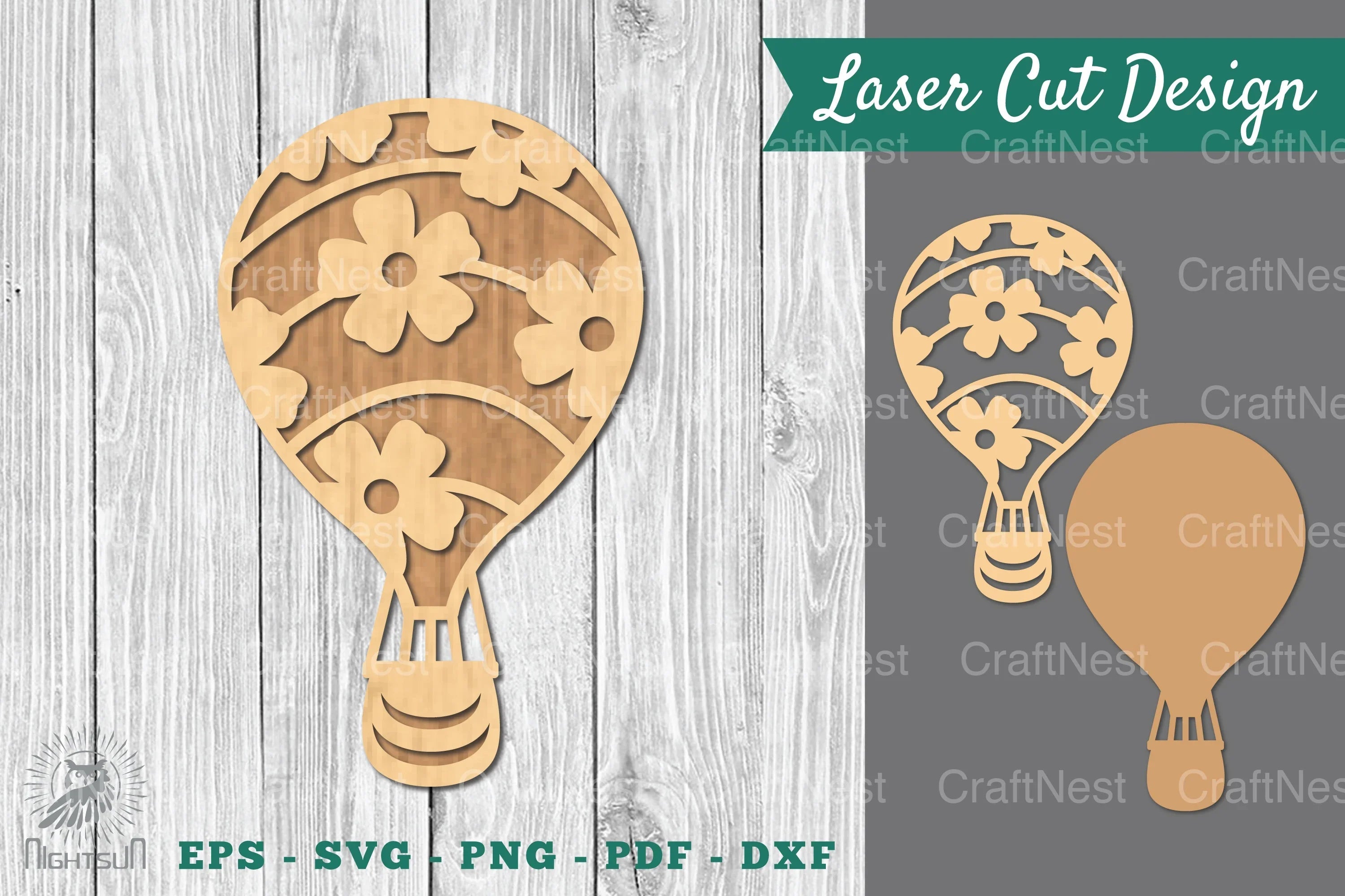 Hot Air Balloon Laser Cut Decoration Clipart Bundle - CraftNest - Digital Crafting and Art