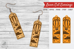 Hot Air Balloon Laser Cut Earrings SVG Bundle - CraftNest - Digital Crafting and Art