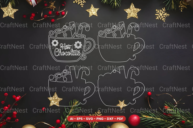 Hot Cocoa Lasercut SVG Bundle - CraftNest - Digital Crafting and Art