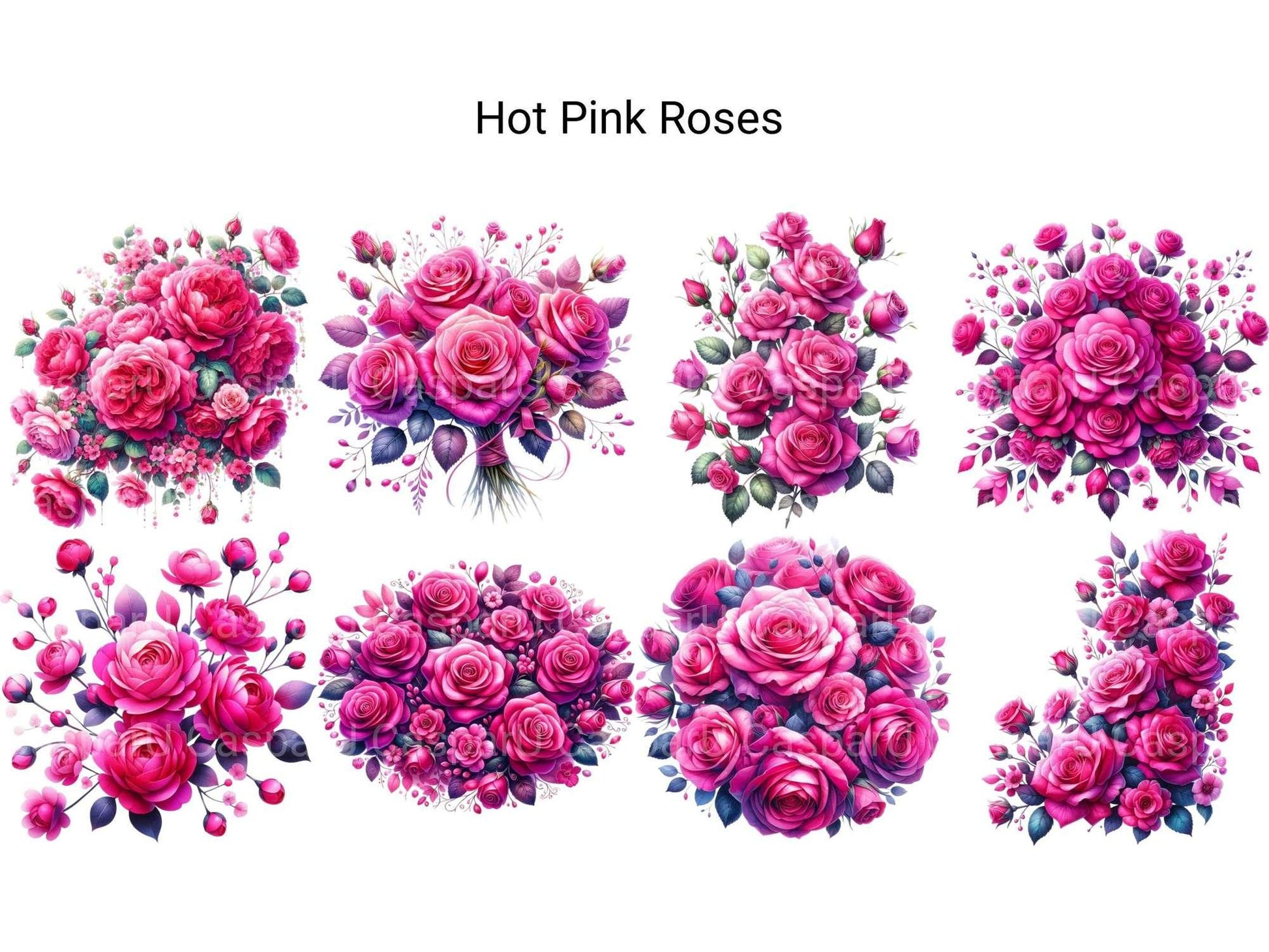 Hot Pink Roses - CraftNest - Digital Crafting and Art