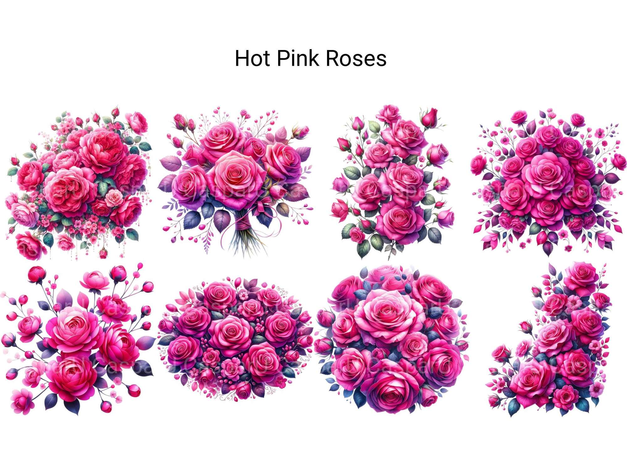 Hot Pink Roses - CraftNest - Digital Crafting and Art