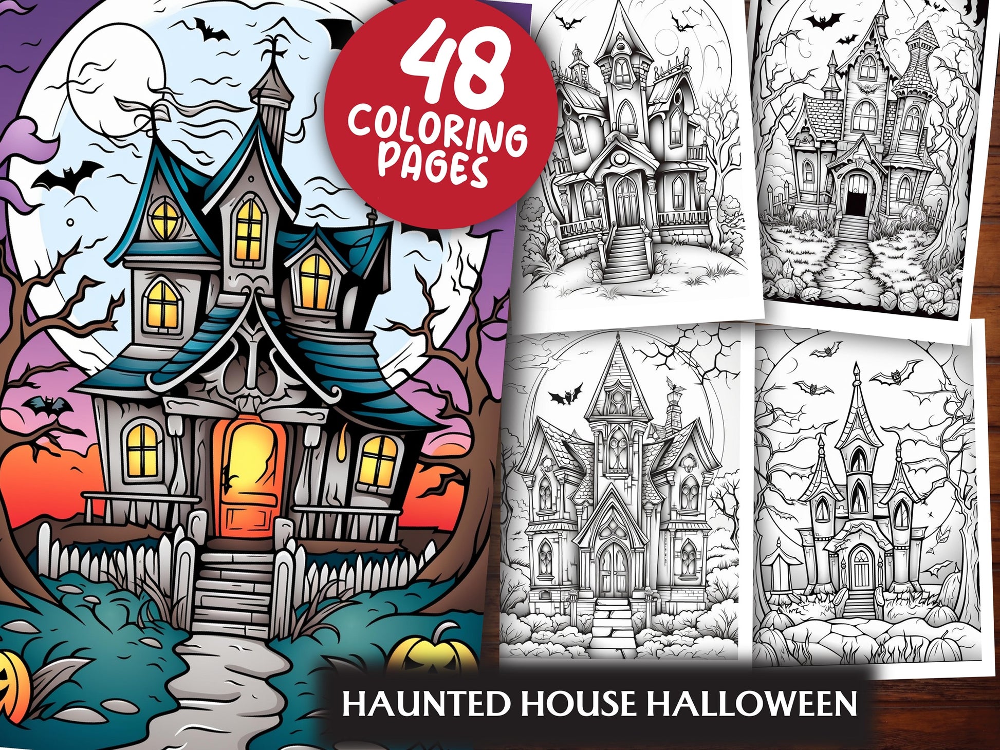Haunted House Halloween Coloring Book - CraftNest - Digital Crafting and Art