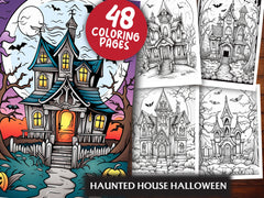 Haunted House Halloween Coloring Book - CraftNest - Digital Crafting and Art