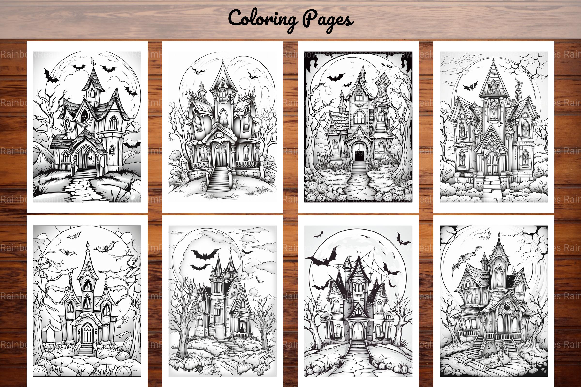 Haunted House Halloween Coloring Book - CraftNest - Digital Crafting and Art