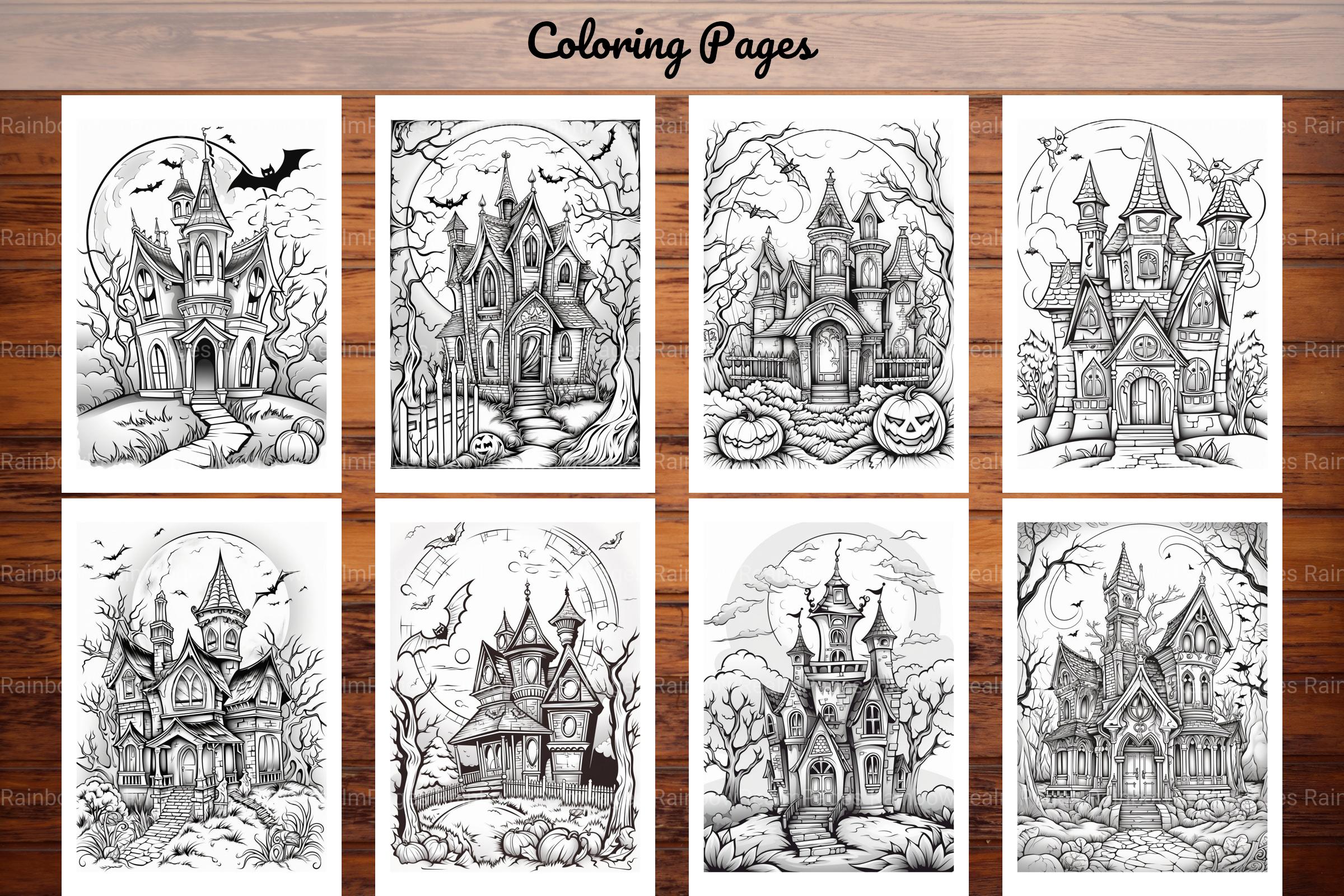 Haunted House Halloween Coloring Book - CraftNest - Digital Crafting and Art