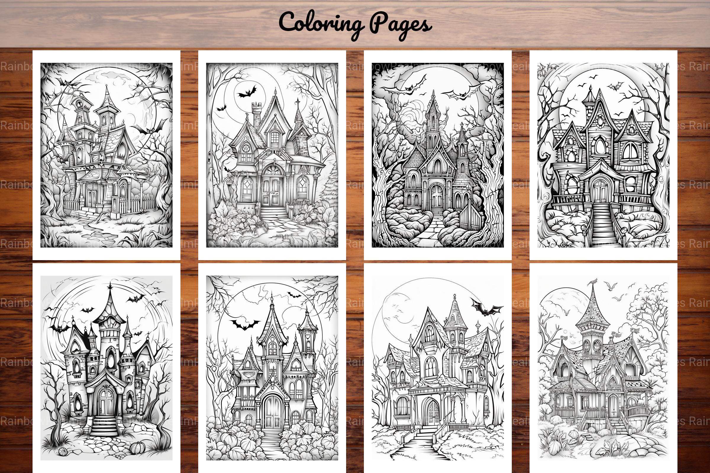 Haunted House Halloween Coloring Book - CraftNest - Digital Crafting and Art
