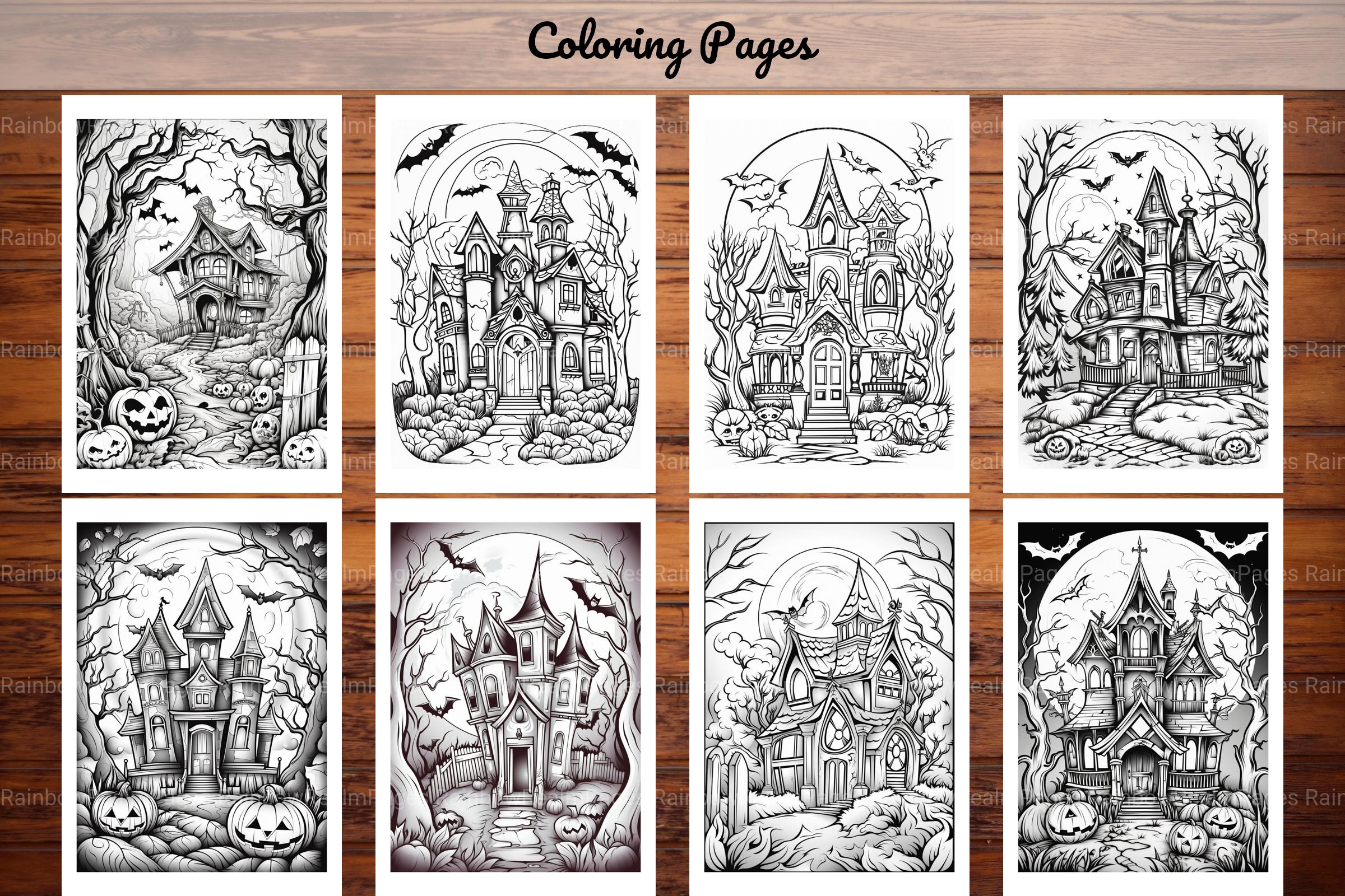 Haunted House Halloween Coloring Book - CraftNest - Digital Crafting and Art