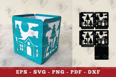 Forest Lantern Papercut House SVG Bundle - CraftNest - Digital Crafting and Art