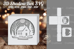 House in Forest Papercut Shadow Box Clipart - CraftNest - Digital Crafting and Art