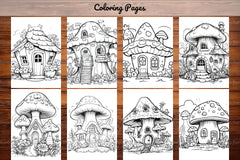 Mushroom Houses Coloring Book - CraftNest - Digital Crafting and Art