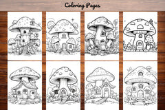 Mushroom Houses Coloring Book - CraftNest - Digital Crafting and Art