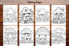 Mushroom Houses Coloring Book - CraftNest - Digital Crafting and Art