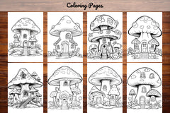 Mushroom Houses Coloring Book - CraftNest - Digital Crafting and Art