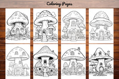 Mushroom Houses Coloring Book - CraftNest - Digital Crafting and Art