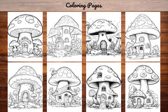 Mushroom Houses Coloring Book - CraftNest - Digital Crafting and Art