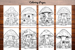 Mushroom Houses Coloring Book - CraftNest - Digital Crafting and Art