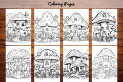 Mushroom Houses Coloring Book - CraftNest - Digital Crafting and Art