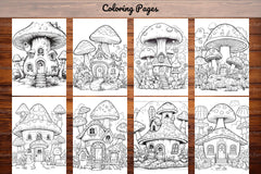 Mushroom Houses Coloring Book - CraftNest - Digital Crafting and Art