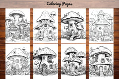 Mushroom Houses Coloring Book - CraftNest - Digital Crafting and Art