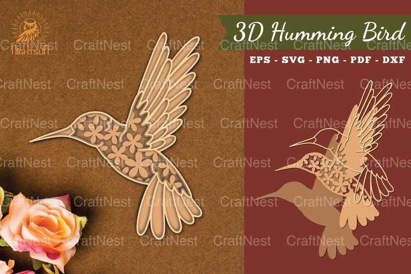 Hummingbird 3D Lasercut Clipart Bundle - CraftNest - Digital Crafting and Art
