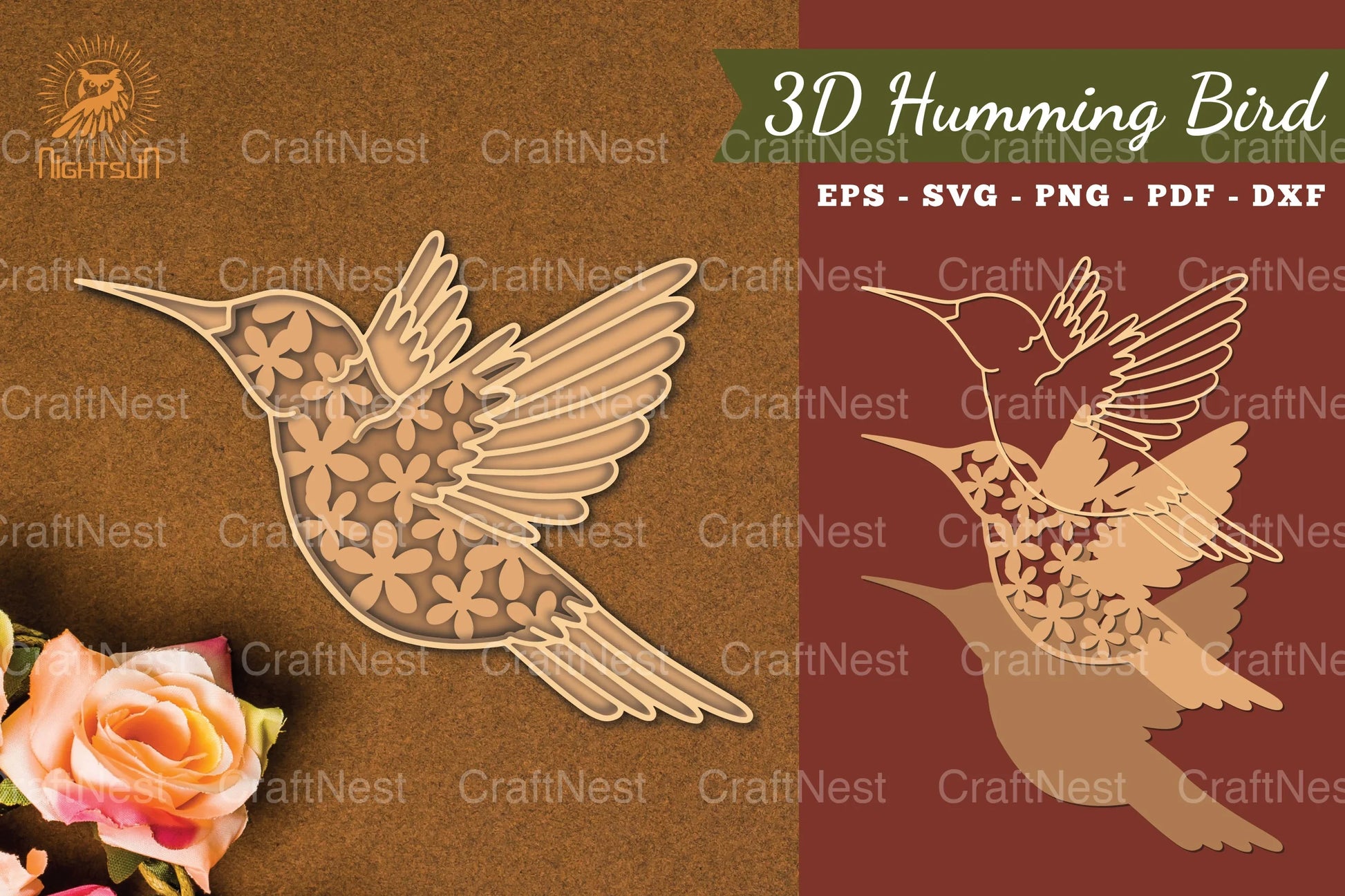 Hummingbird 3D Lasercut Clipart Bundle - CraftNest - Digital Crafting and Art