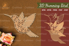Hummingbird 3D Lasercut Clipart Bundle - CraftNest - Digital Crafting and Art