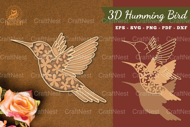 Hummingbird 3D Lasercut Clipart Bundle - CraftNest - Digital Crafting and Art