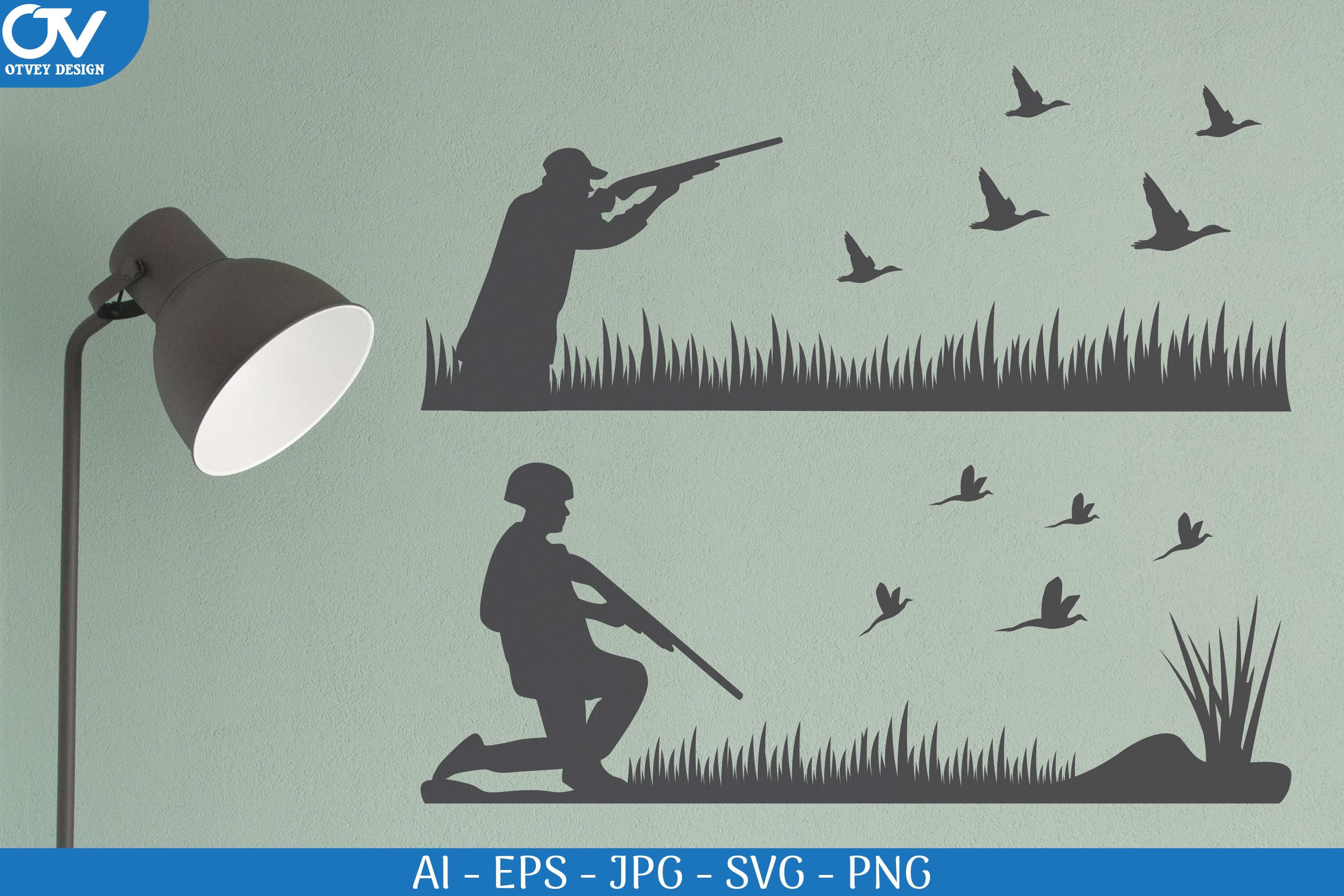 Hunting Wall Decal SVG Bundle 3 - CraftNest - Digital Crafting and Art