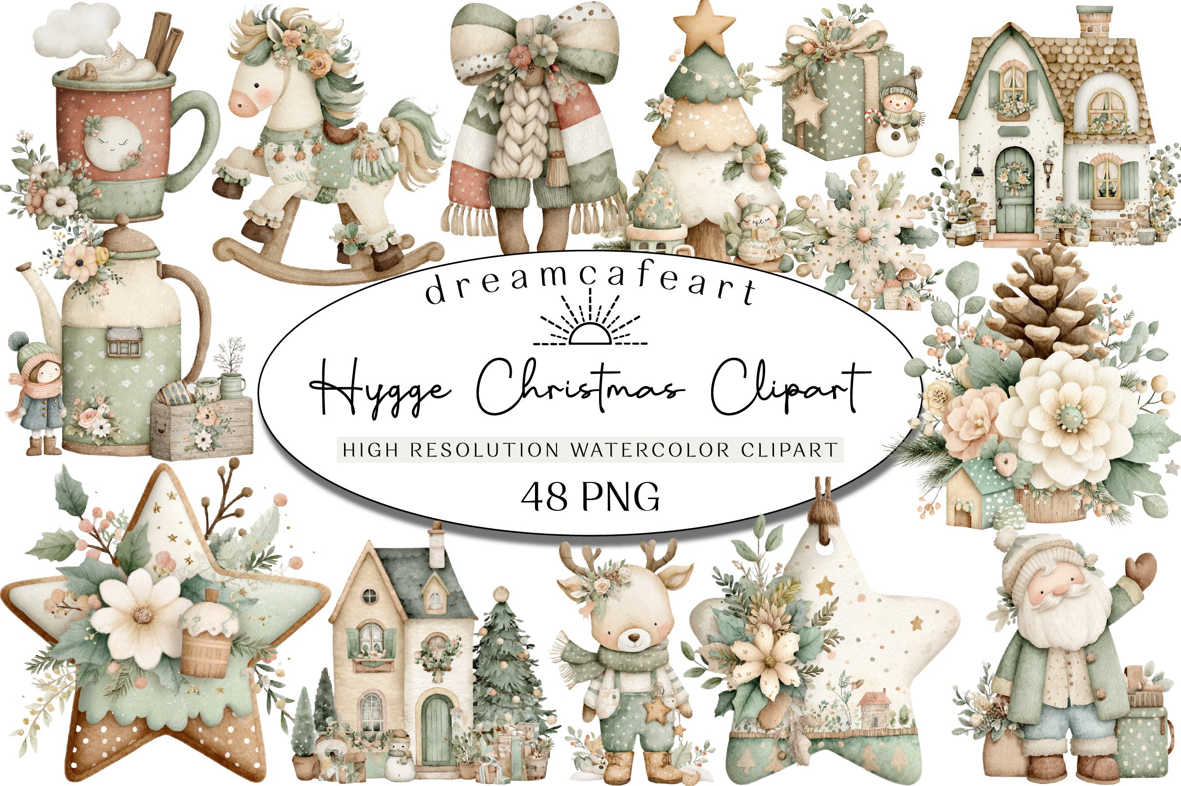 Hygge Christmas Clipart Bundle