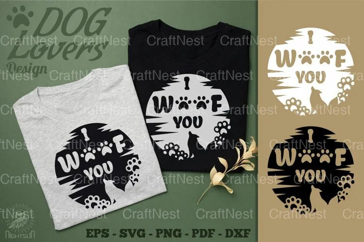 I Woof You Dog Design Clipart Bundle - CraftNest - Digital Crafting and Art