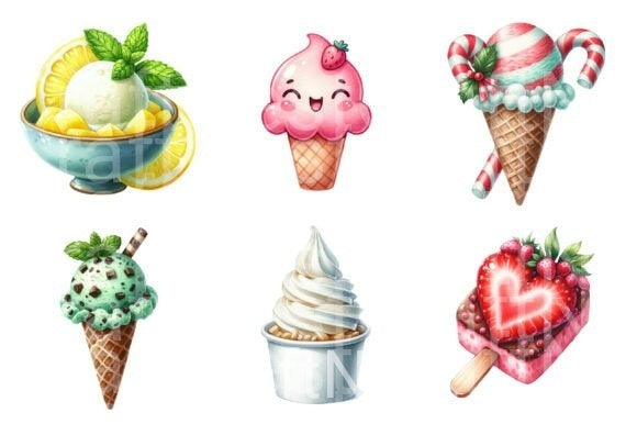 Ice Cream Clipart Bundle 1 - CraftNest - Digital Crafting and Art