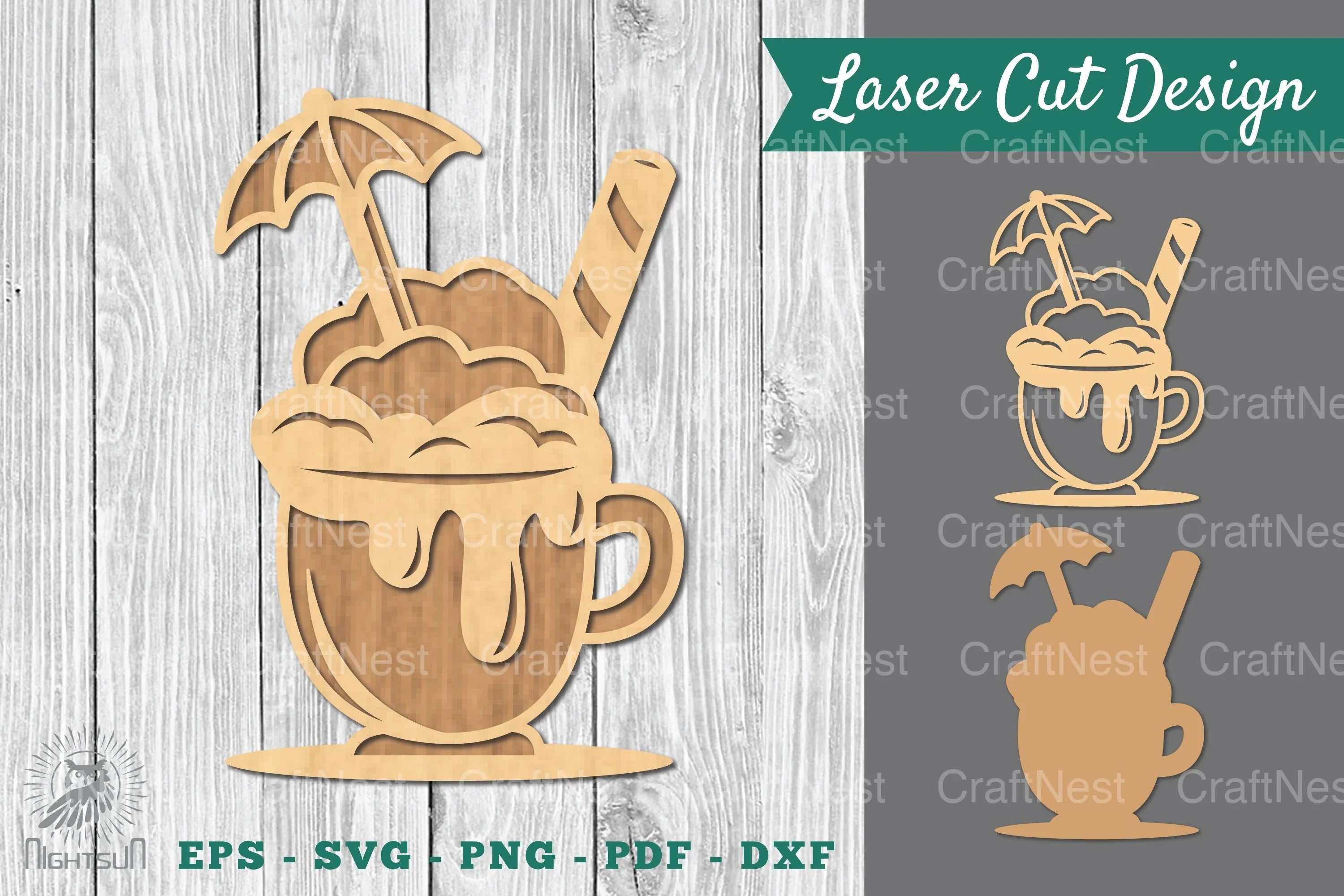 Ice Cream Laser Cut Decoration Clipart Bundle - CraftNest - Digital Crafting and Art